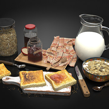 厨房用品食物3d模型下载