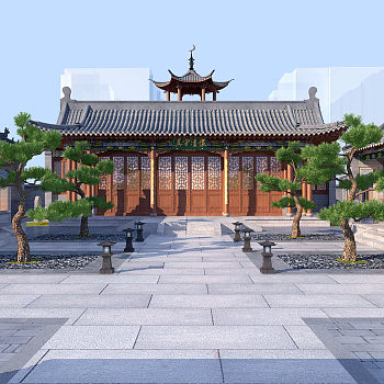 古建四合院3d模型下载