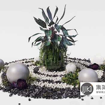 植物组合3d模型下载