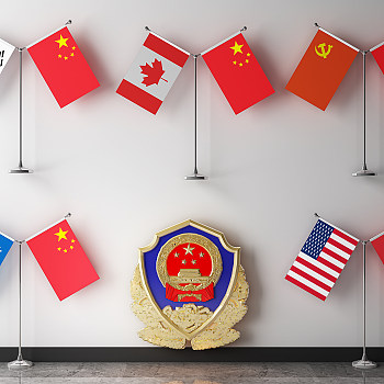 国旗警徽3d模型下载